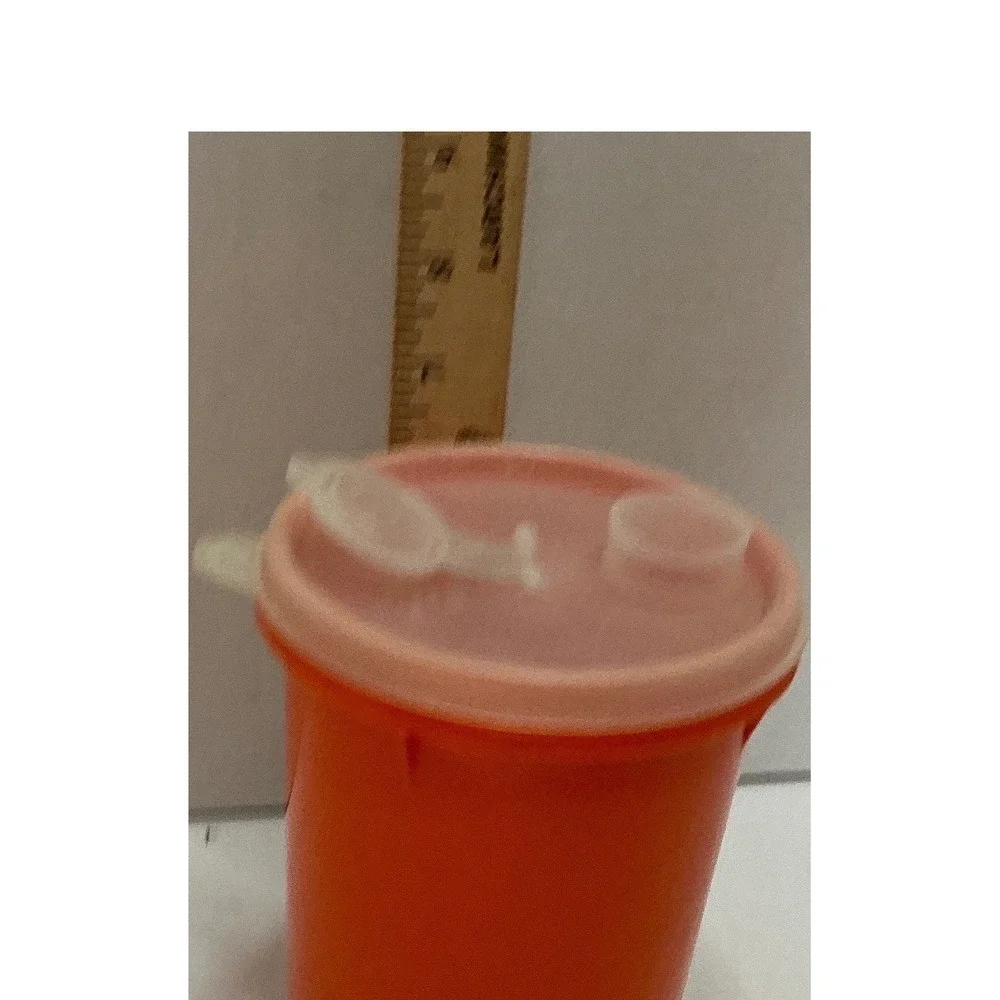 Tupperware Vintage Shaker Bottle Orange Flip Top Lid 16oz Kitchen Retro MCM